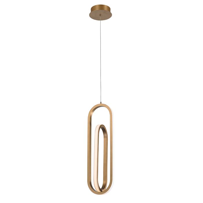 Eurofase Demark 1-Light Matte Gold Modern Pendant Chandelier
