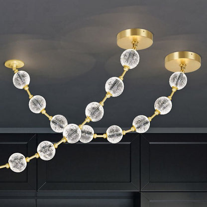 Alora Marni 8-Head Natural Brass LED Modern Pendant Chandelier