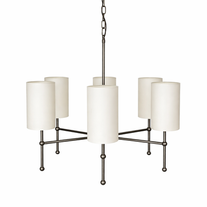 Mullan Lighting Arizona 6-Light Brass Chandelier – Contemporary Fabric Shade Design