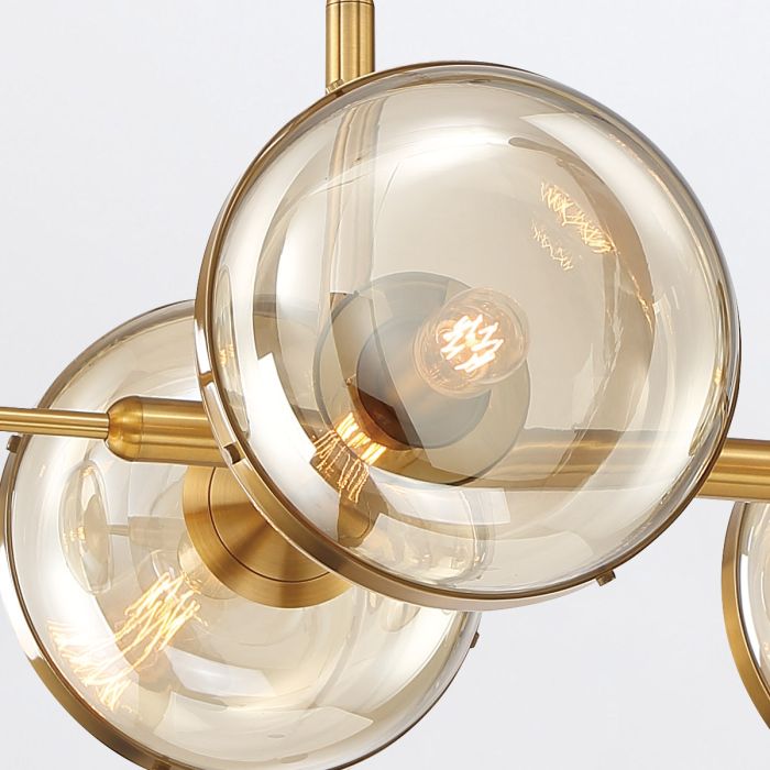Eurofase Nottingham 6-Light Antique Brass Linear Pendant Chandelier