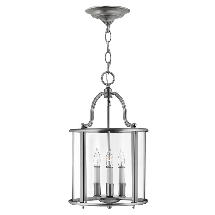 Hinkley Gentry 4-Light Pewter Medium Lantern Pendant Chandelier