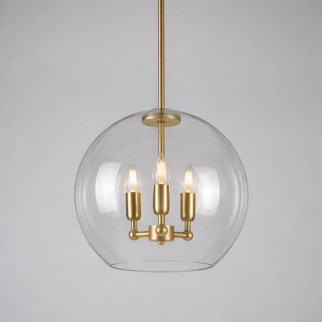 Mullan Lighting Clermont 3-Light Modern Mini Chandelier with Open Glass Globe