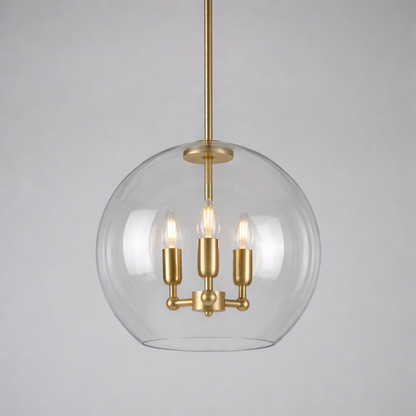 Mullan Lighting Clermont 3-Light Modern Mini Chandelier with Open Glass Globe