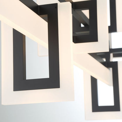 Eurofase Inizio Matte Black Modern Medium Linear Pendant Chandelier