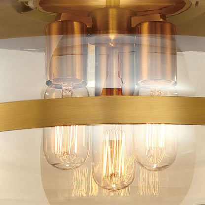Eurofase Nottingham 3-Light Antique Brass Flush Chandelier