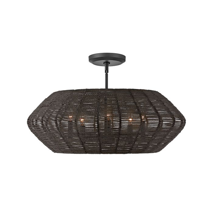 Hinkley Luca 5-Light Black Modern Duo-Mount Pendant Chandelier