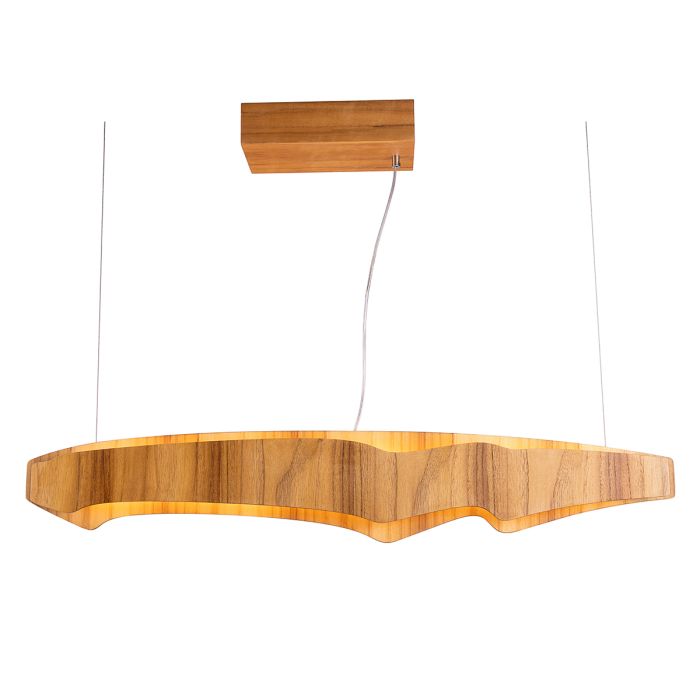 Accord Lighting Horizon LED 100cm Teak Veneer Linear Pendant Chandelier