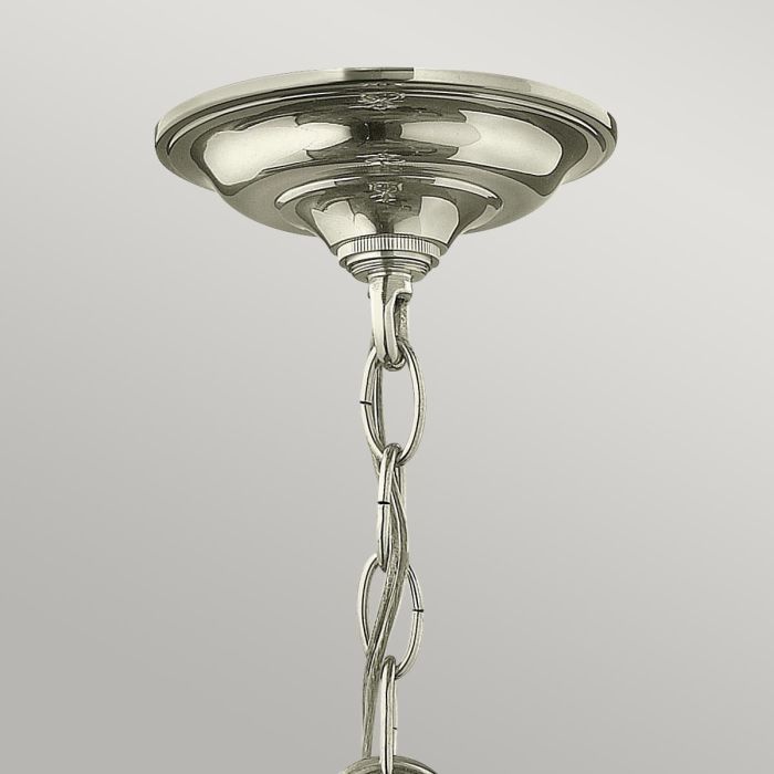 Hinkley Gentry 3-Light Polished Nickel Small Lantern Pendant Chandelier