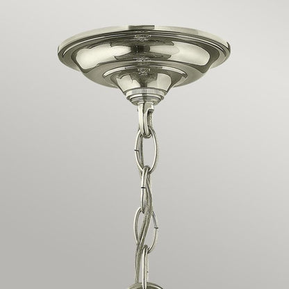 Hinkley Gentry 3-Light Polished Nickel Small Lantern Pendant Chandelier