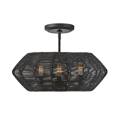 Hinkley Luca 3-Light Black Modern Duo-Mount Pendant Chandelier