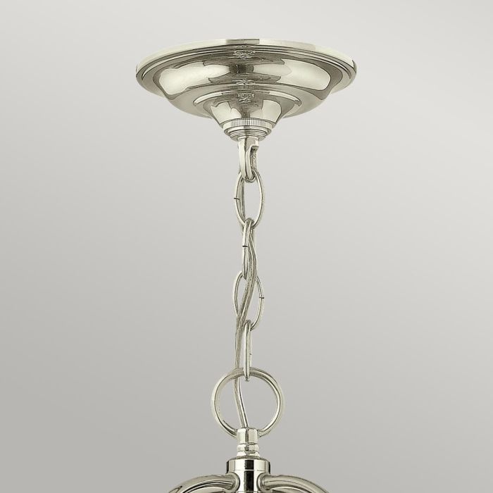 Hinkley Gentry 6-Light Polished Nickel Large Lantern Pendant Chandelier