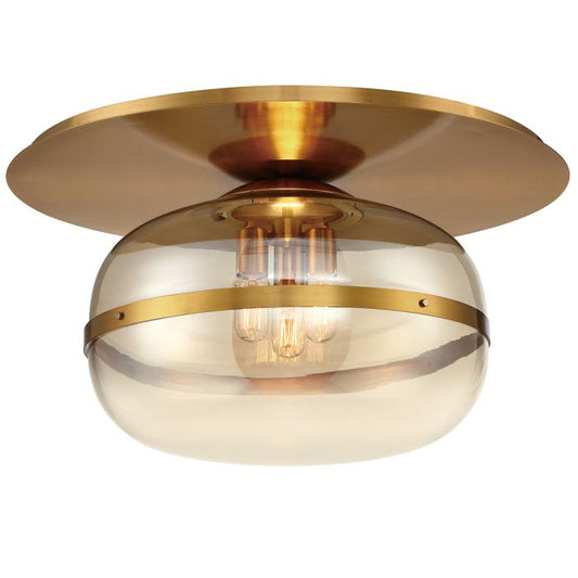 Eurofase Nottingham 3-Light Antique Brass Flush Chandelier