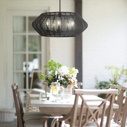 Hinkley Luca 5-Light Black Modern Duo-Mount Pendant Chandelier