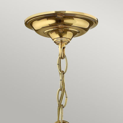 Hinkley Gentry 3-Light Polished Brass Small Lantern Pendant Chandelier