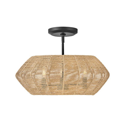Hinkley Luca 3-Light Black and Camel Modern Duo-Mount Pendant Chandelier