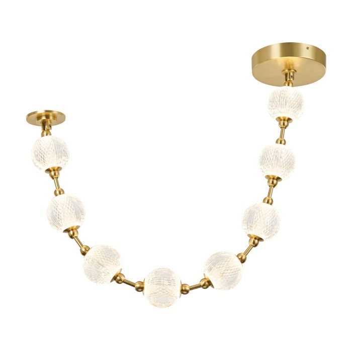 Alora Marni 8-Head Natural Brass LED Modern Pendant Chandelier