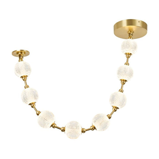 Alora Marni 8-Head Natural Brass LED Modern Pendant Chandelier