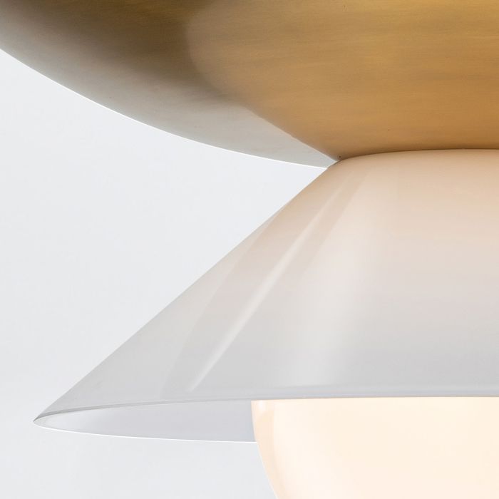 Quintiesse Saucer 4-Light Aged Brass Modern Pendant Chandelier