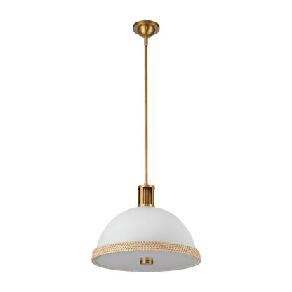 Alora Doral 2-Light Matte White/Vintage Brass Modern Pendant Chandelier