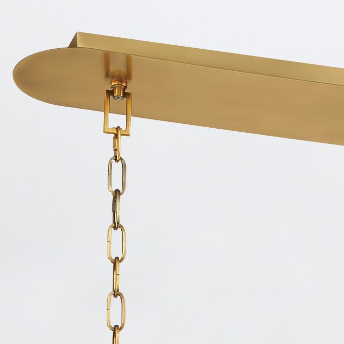 Eurofase Nottingham 6-Light Antique Brass Linear Pendant Chandelier
