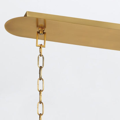 Eurofase Nottingham 6-Light Antique Brass Linear Pendant Chandelier