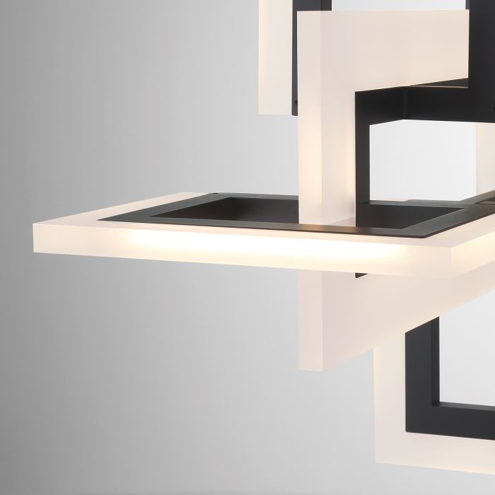 Eurofase Inizio Matte Black Modern Medium Linear Pendant Chandelier