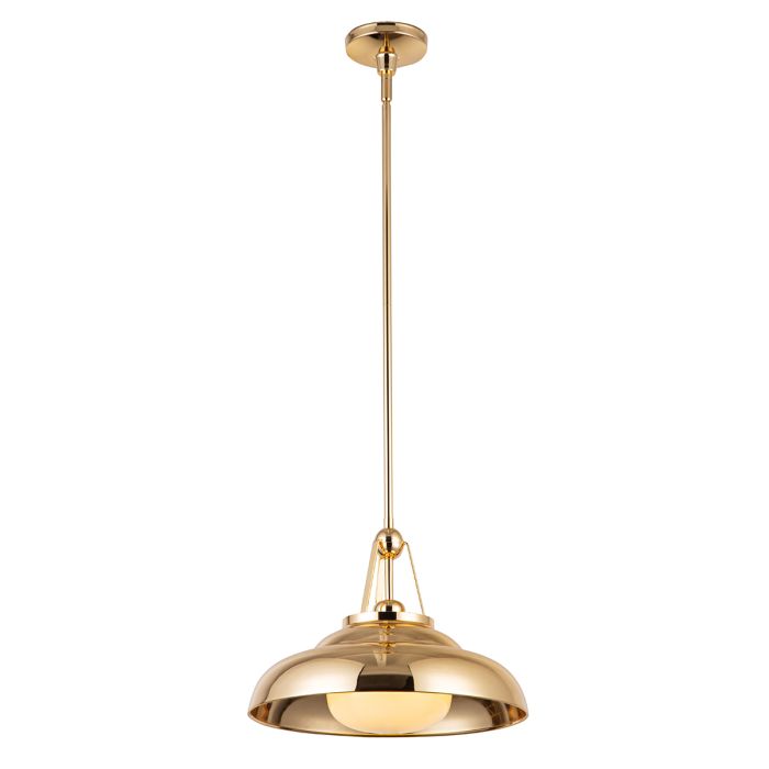 Alora Palmetto 1-Light Polished Brass Modern Pendant Chandelier