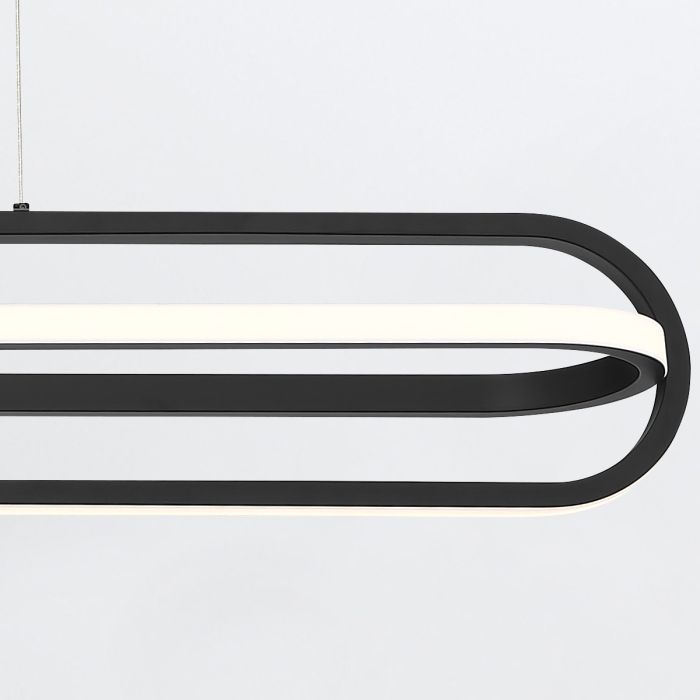 Eurofase Demark Matte Black Modern Linear Pendant Chandelier