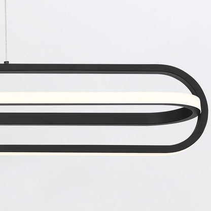 Eurofase Demark Matte Black Modern Linear Pendant Chandelier