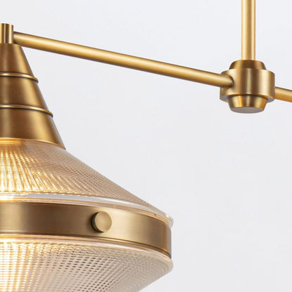 Alora Willard 2-Light Vintage Brass Linear Island Pendant Chandelier