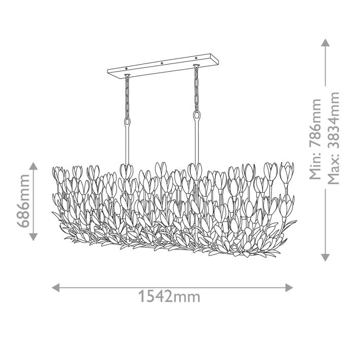Hinkley Flora 10-Light Burnished Gold Linear Chandelier