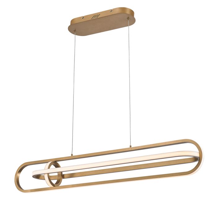 Eurofase Demark Matte Gold Modern Linear Pendant Chandelier