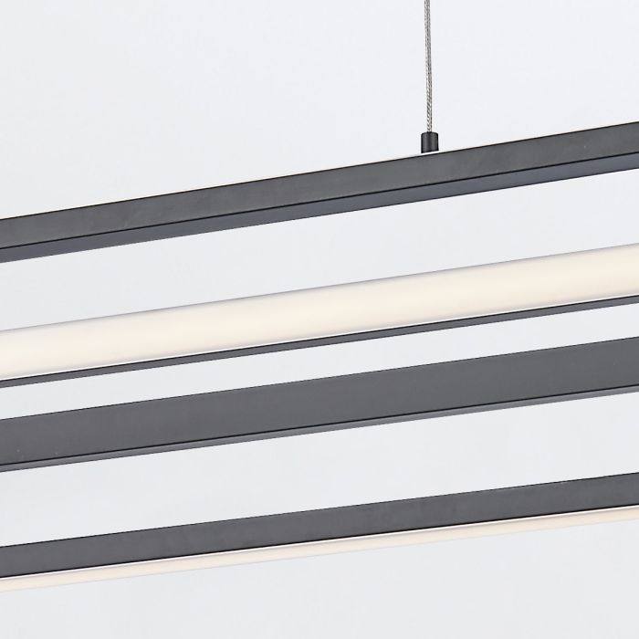 Eurofase Demark Matte Black Modern Linear Pendant Chandelier