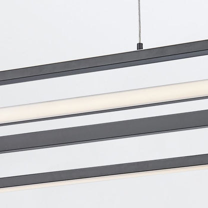 Eurofase Demark Matte Black Modern Linear Pendant Chandelier