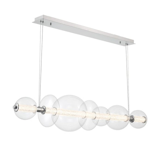 Eurofase Atomo 7-Light Polished Chrome Linear Island Pendant Chandelier