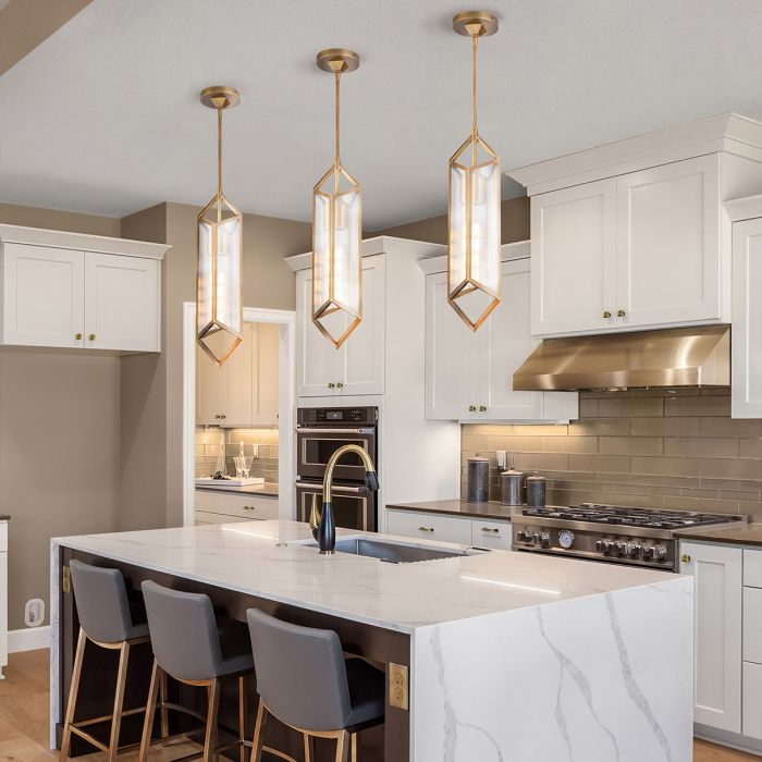 Alora Cairo 1-Light Vintage Brass Modern Pendant Chandelier