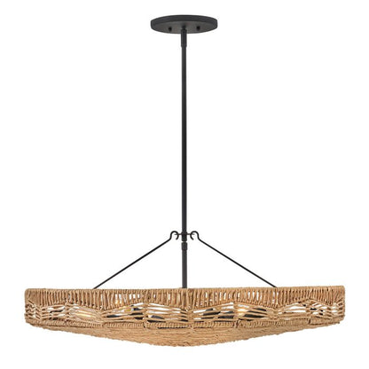 Hinkley Ophelia 6-Light Black and Camel Modern Duo-Mount Pendant Chandelier