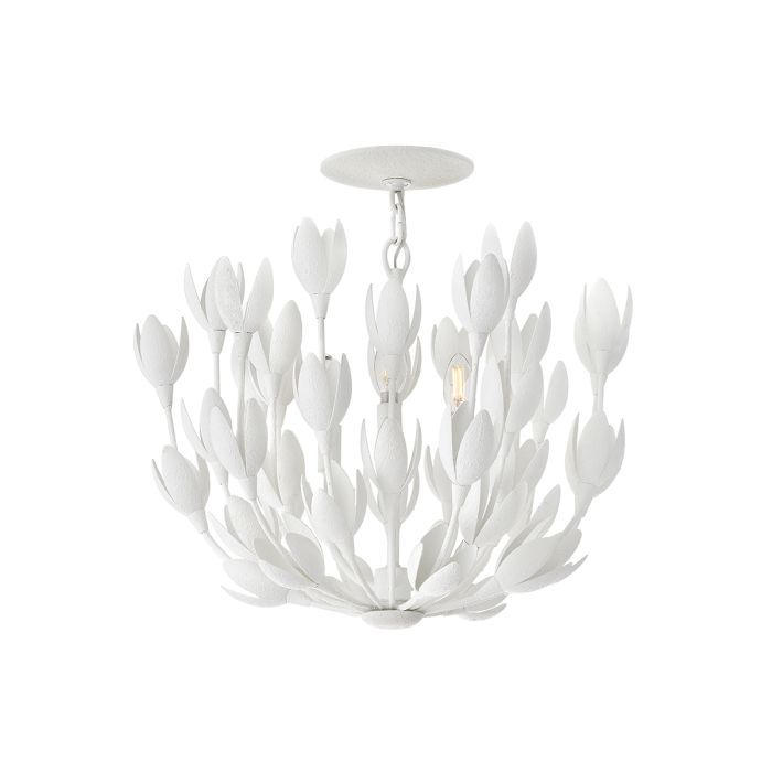 Hinkley Flora 3-Light Textured Plaster Modern Duo-Mount Pendant Chandelier
