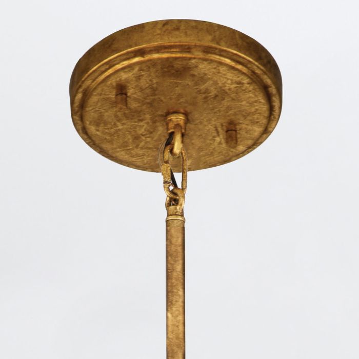 Quintiesse Sawgrass 3-Light Gold Leaf with Antique Glaze Large Drum Chandelier