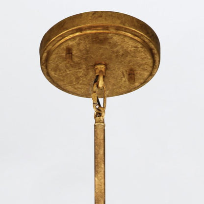 Quintiesse Sawgrass 3-Light Gold Leaf with Antique Glaze Large Drum Chandelier