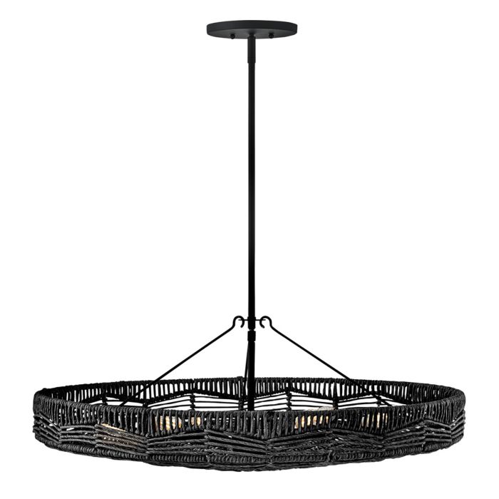 Hinkley Ophelia 6-Light Black Modern Duo-Mount Pendant Chandelier