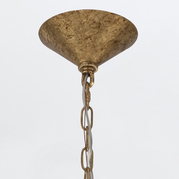 Quintiesse Meridian 3-Light Distressed Gold & Smoked Glass Pendant Chandelier