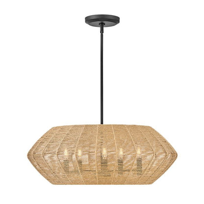 Hinkley Luca 5-Light Black and Camel Modern Duo-Mount Pendant Chandelier
