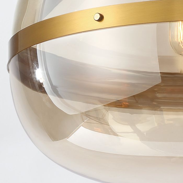 Eurofase Nottingham 3-Light Antique Brass Globe Pendant Chandelier