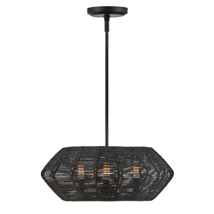 Hinkley Luca 3-Light Black Modern Duo-Mount Pendant Chandelier