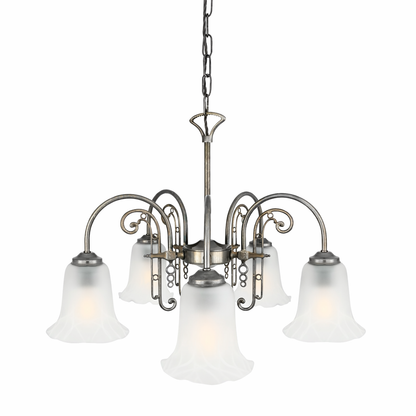 Mullan Lighting Medan 5-Light Brass & Glass Chandelier