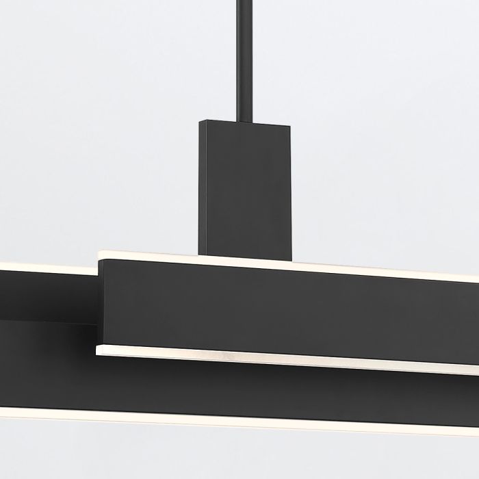 Eurofase Cameno Matte Black Modern Linear Pendant Chandelier