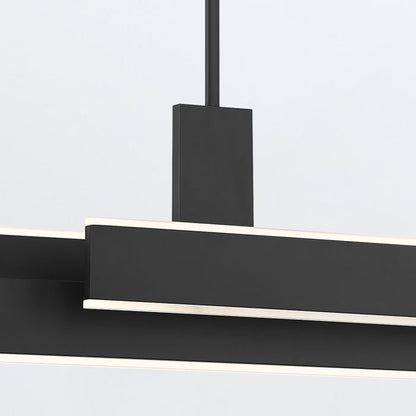 Eurofase Cameno Matte Black Modern Linear Pendant Chandelier