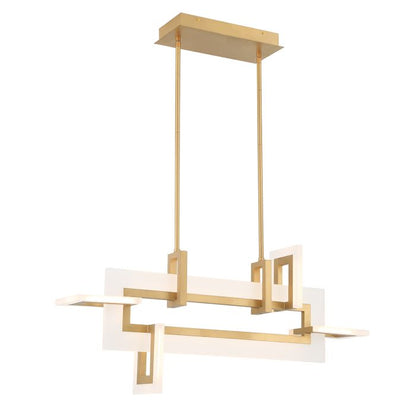 Eurofase Inizio Matte Gold Modern Small Linear Pendant Chandelier