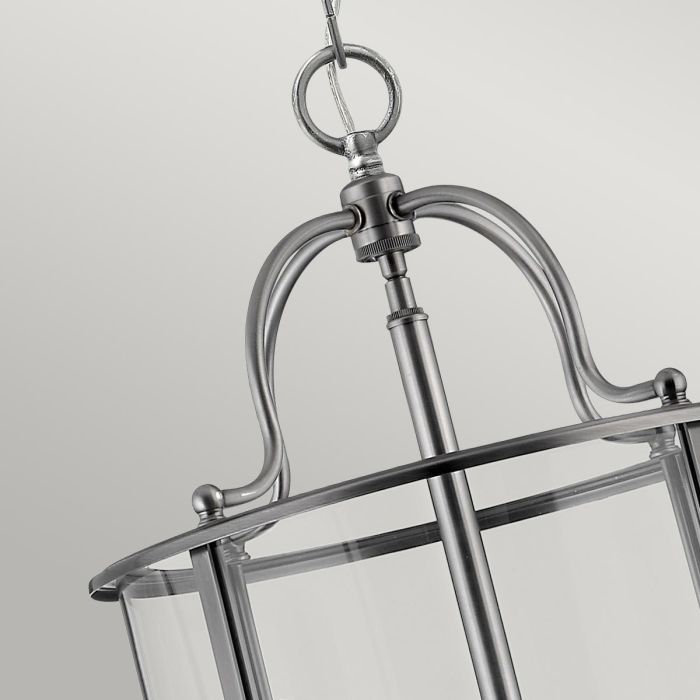 Hinkley Gentry 6-Light Pewter Large Lantern Pendant Chandelier